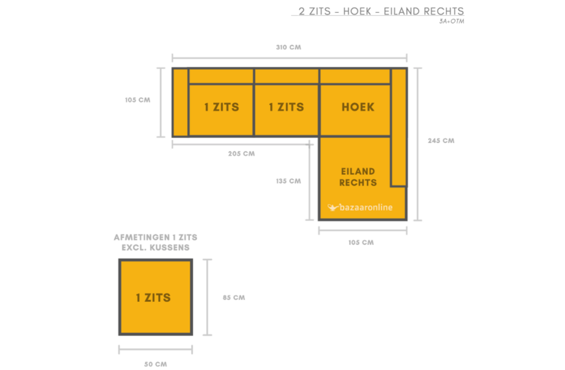 Hoekbank Rio | Licht taupe