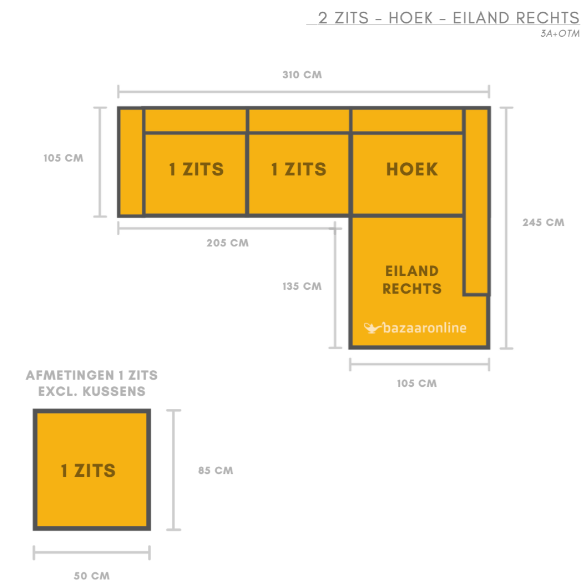 Hoekbank Rio | Licht beige