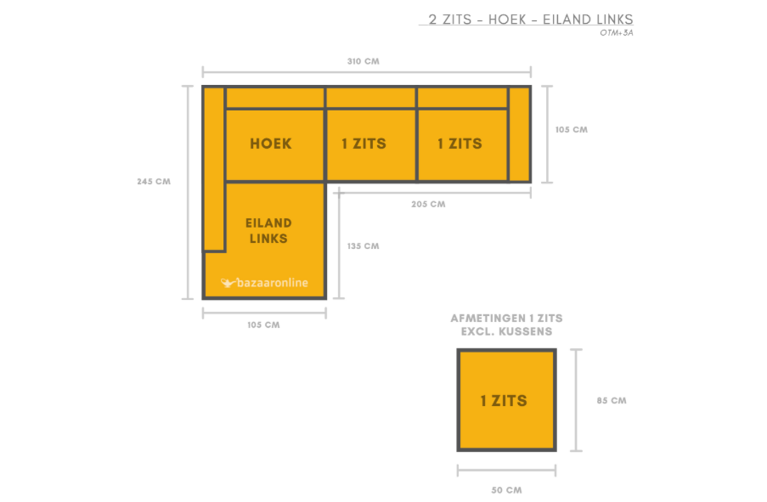 Hoekbank Rio | Licht beige