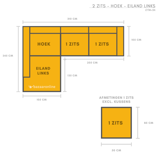 Hoekbank Rio | Licht beige