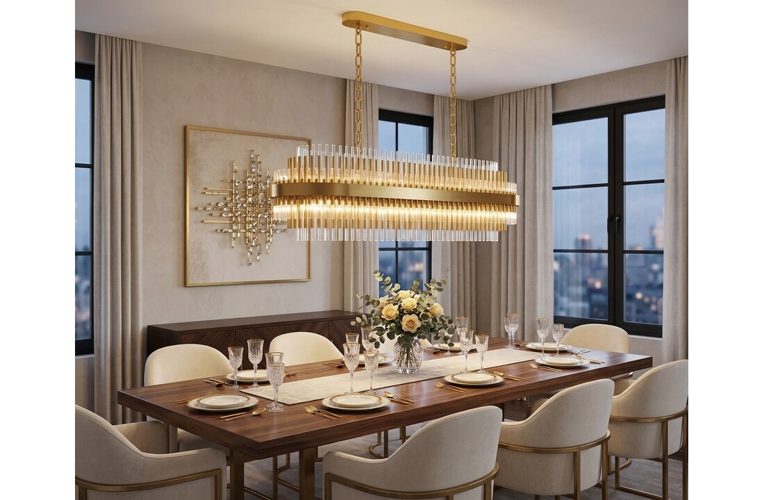 Hanglamp Lumina Grandeur  - Ovaal | goud - 100  cm