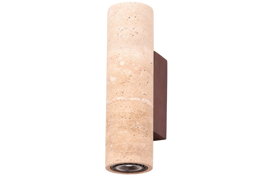 Colosso | Wandlamp Travertin – Handgemaakt Natuursteen – Up & Down – Japandi & Wabi-Sabi