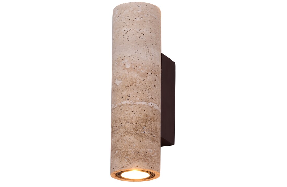Colosso | Wandlamp Travertin – Handgemaakt Natuursteen – Up & Down – Japandi & Wabi-Sabi