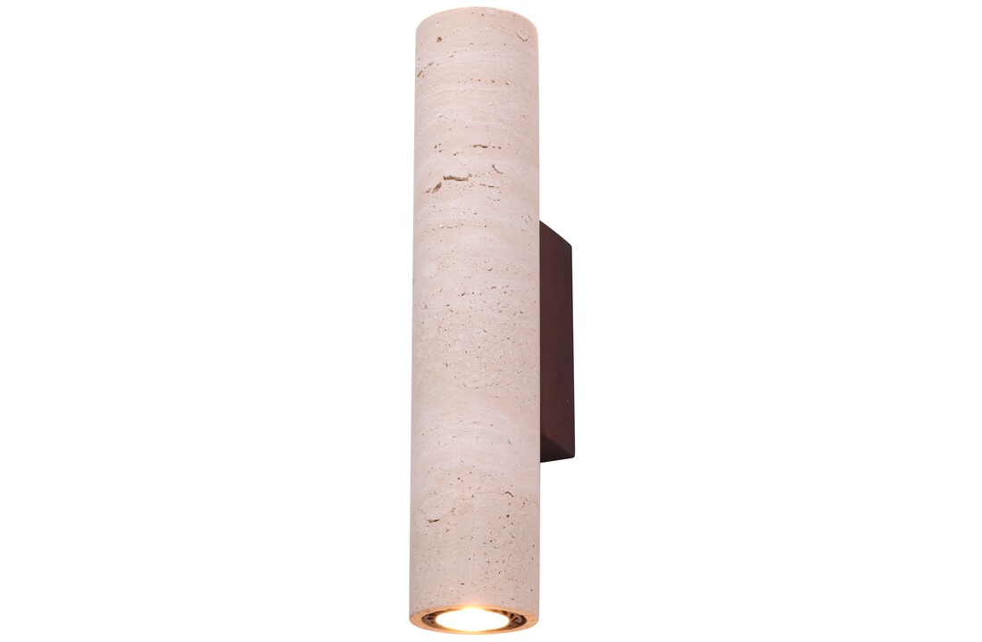 Colosso | Wandlamp Travertin – Handgemaakt Natuursteen – Up & Down – Japandi & Wabi-Sabi - 32 cm