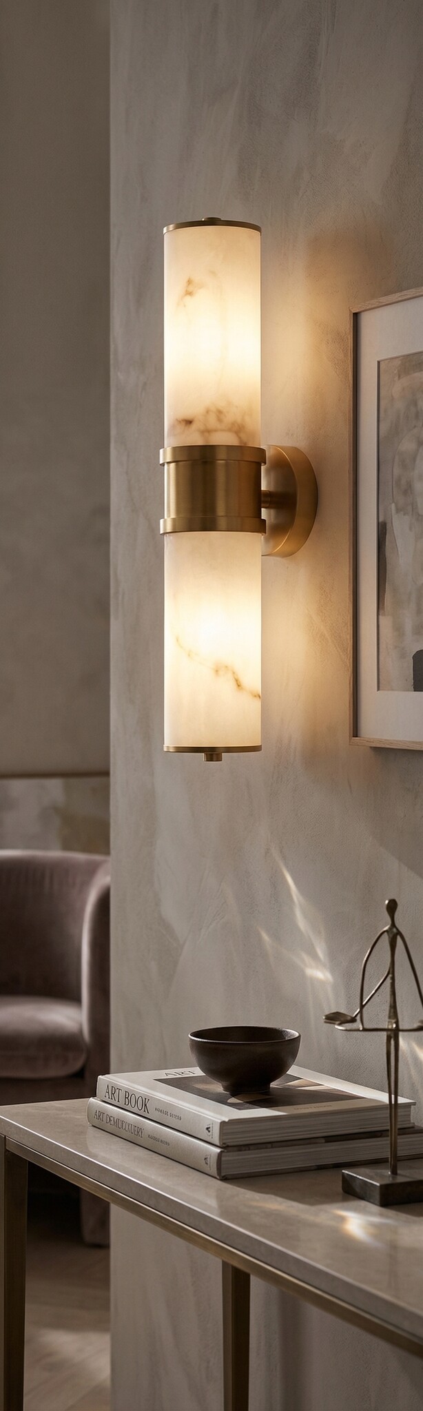 Wandlamp Vecchia Faux Alabast - H 45 cm