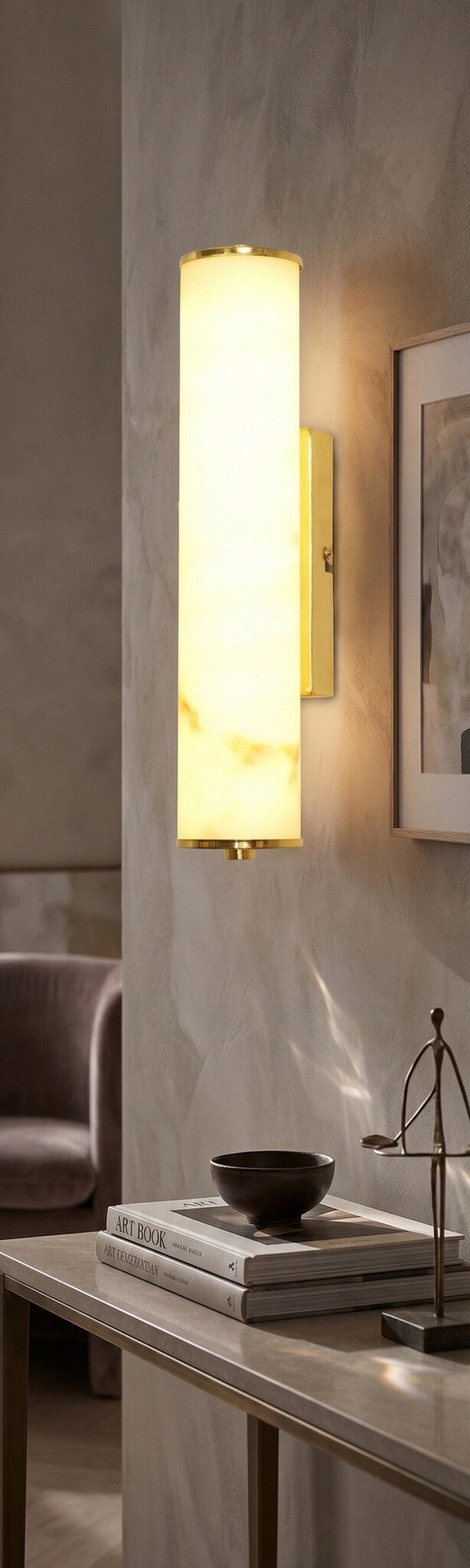 Wandlamp Lucano Faux Alabast  H30 cm