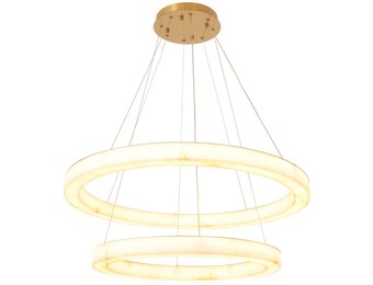 Hanglamp Solanas Faux Alabast - D60 + D80 cm