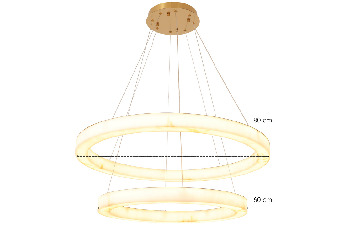 Hanglamp Solanas Faux Alabast - Dia 60 + Dia 80 cm