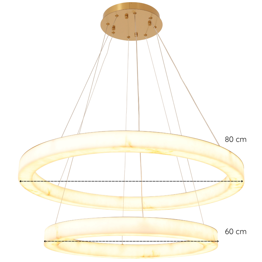 Hanglamp Solanas Faux Alabast - Dia 60 + Dia 80 cm