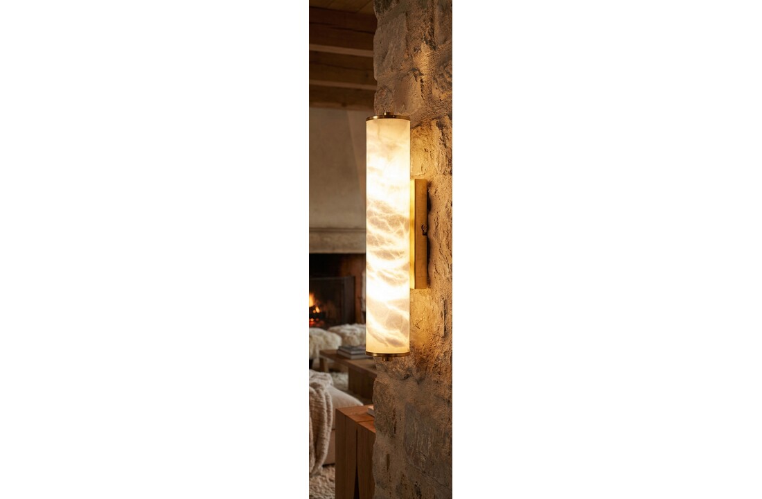 Wandlamp Lucano Albast natuursteen - H30 cm
