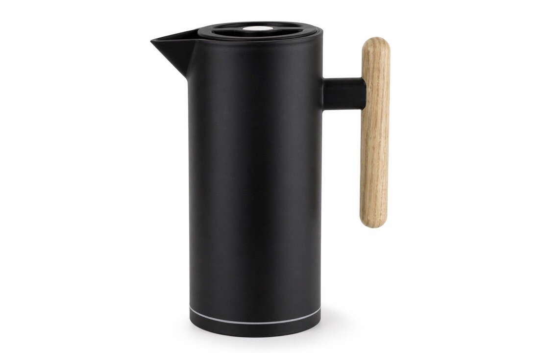 Thermoskan Bavary met Houten Handvat - 1.0L  Zwart