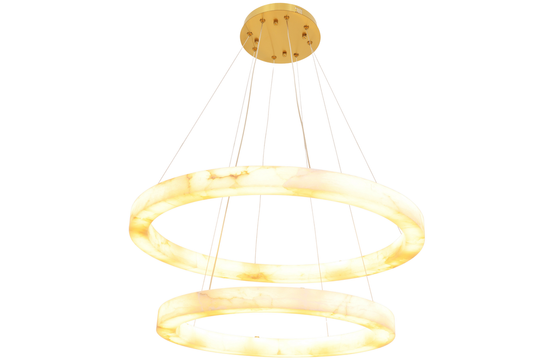 Hanglamp Solanas Alabaster Natuursteen - D60 + D80 cm