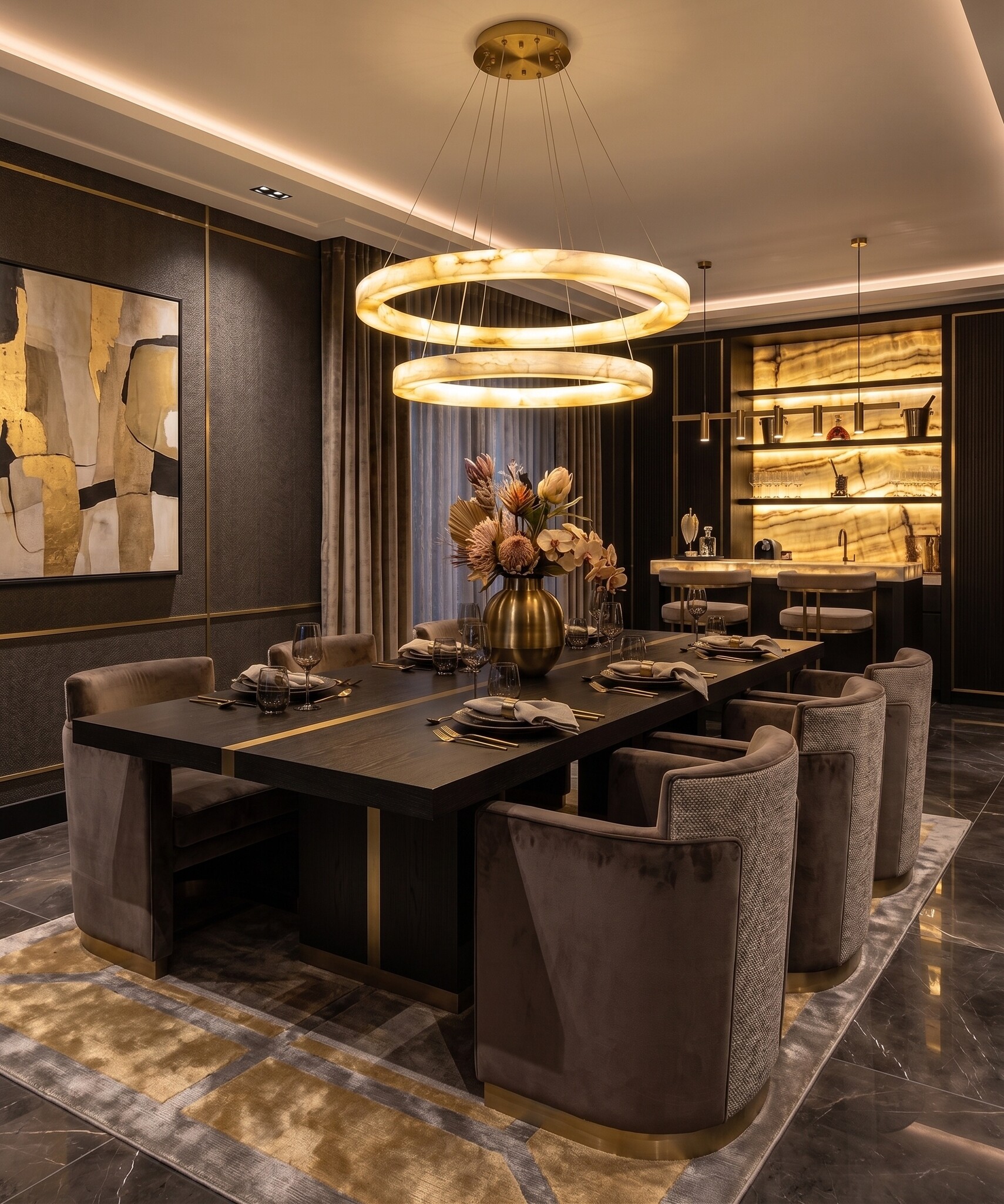 Hanglamp Solanas Alabaster Natuursteen - D60 + D80 cm