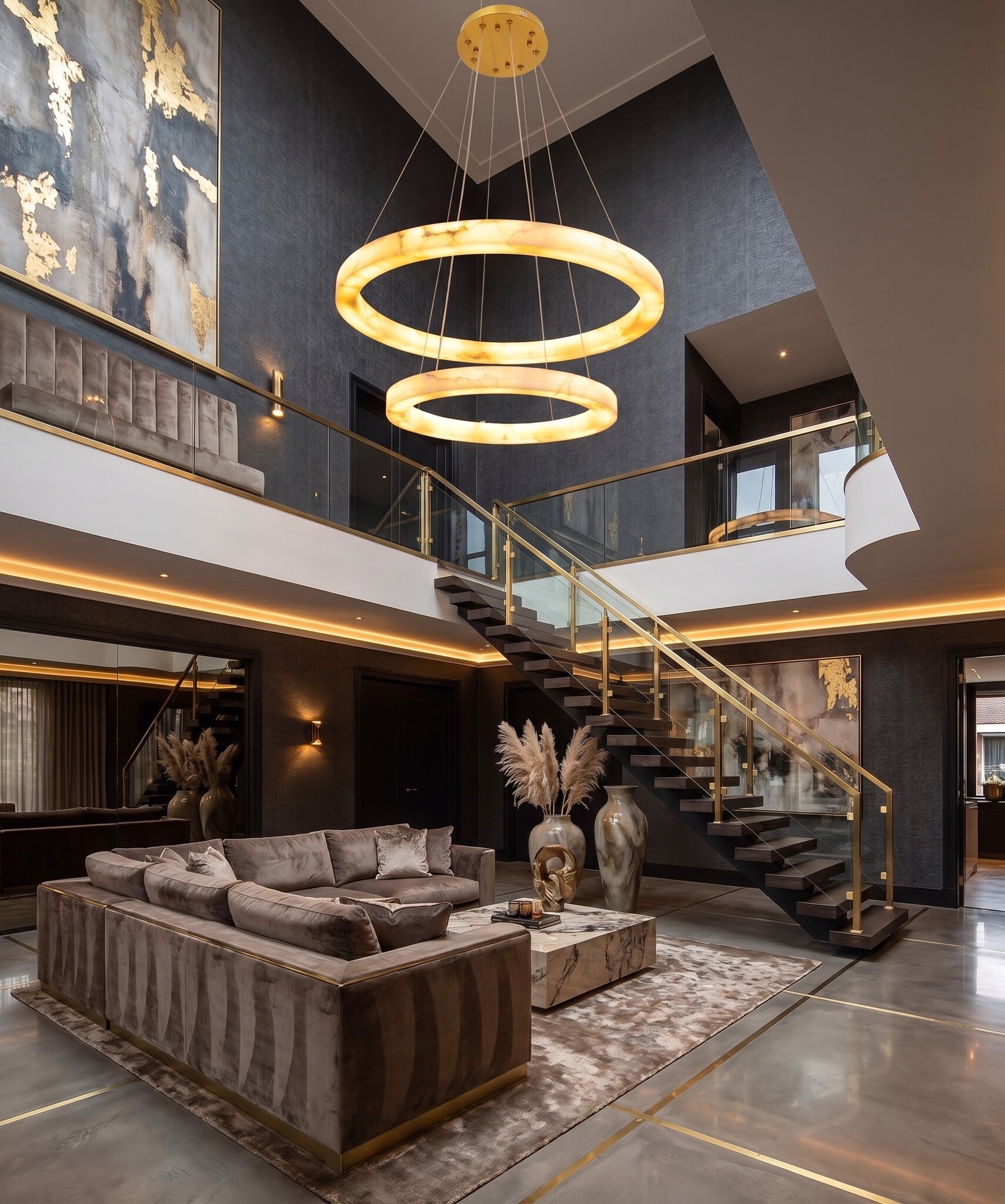 Hanglamp Solanas Alabaster Natuursteen - D60 + D80 cm