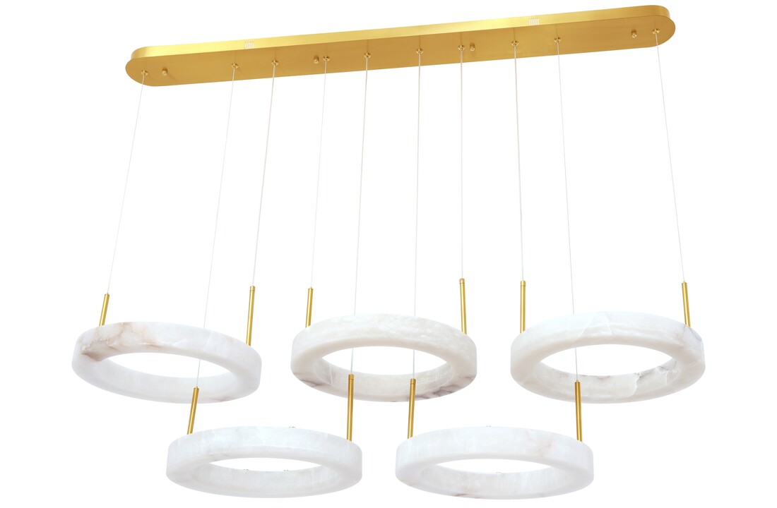 Hanglamp Solanas Alabaster Natuursteen - 5 x D40 cm