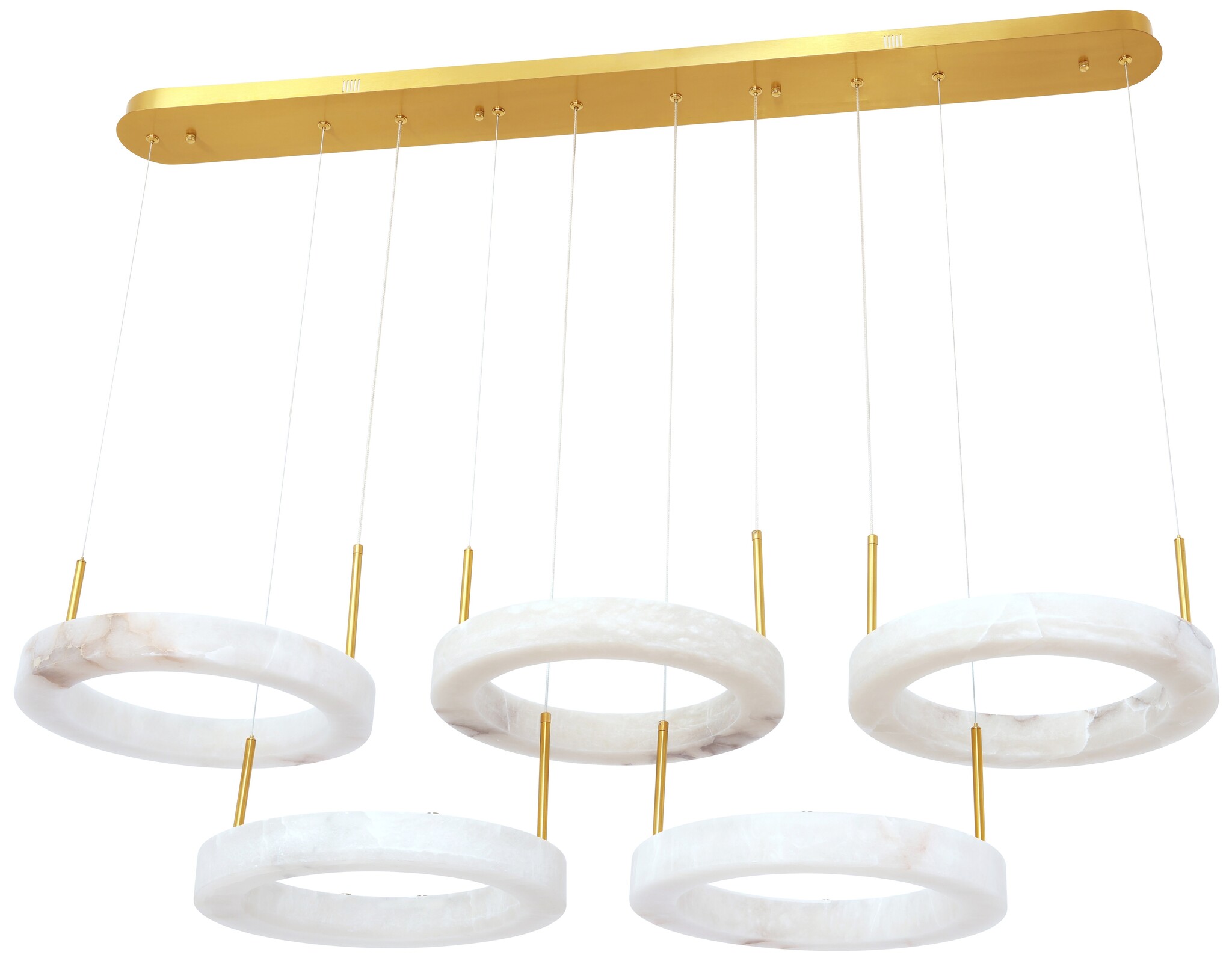 Hanglamp Solanas Alabaster Natuursteen - 5 x D40 cm