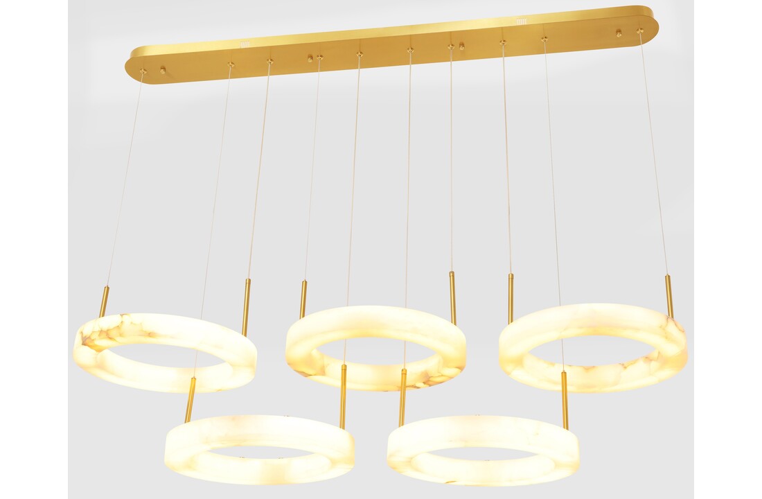 Hanglamp Solanas Alabaster Natuursteen - 5 x D40 cm