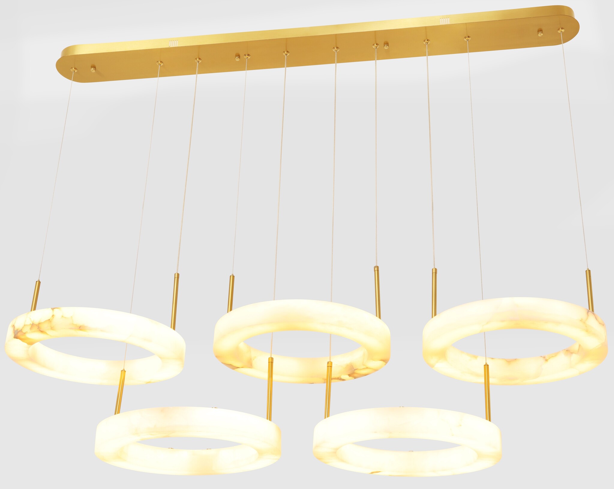 Hanglamp Solanas Alabaster Natuursteen - 5 x D40 cm