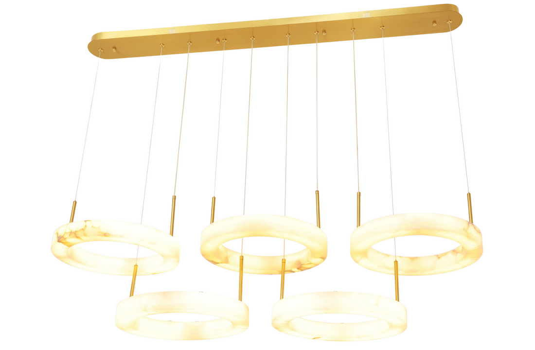 Hanglamp Solanas Alabaster Natuursteen - 5 x D40 cm
