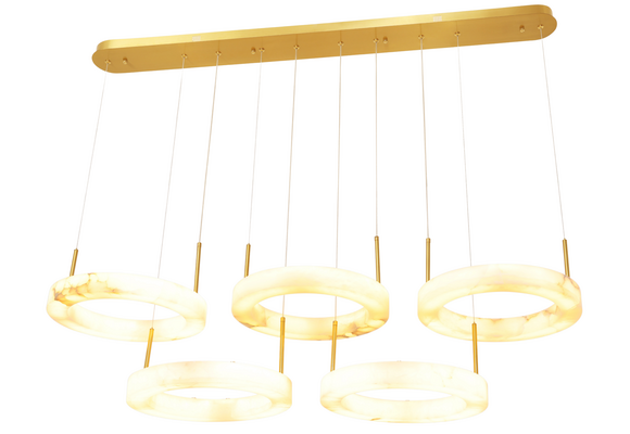 Hanglamp Solanas Alabaster Natuursteen - 5 x D40 cm