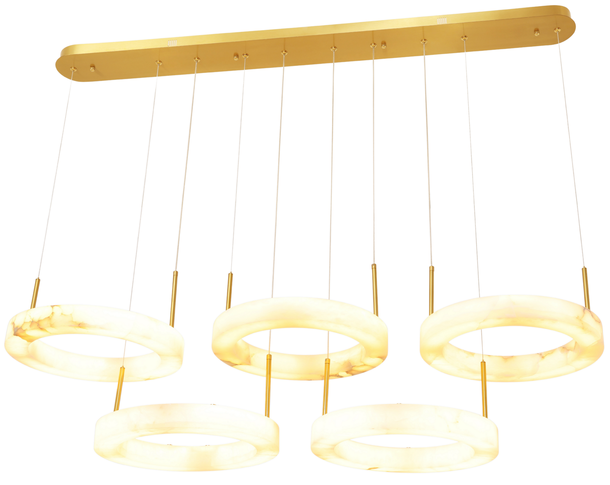Hanglamp Solanas Alabaster Natuursteen - 5 x D40 cm