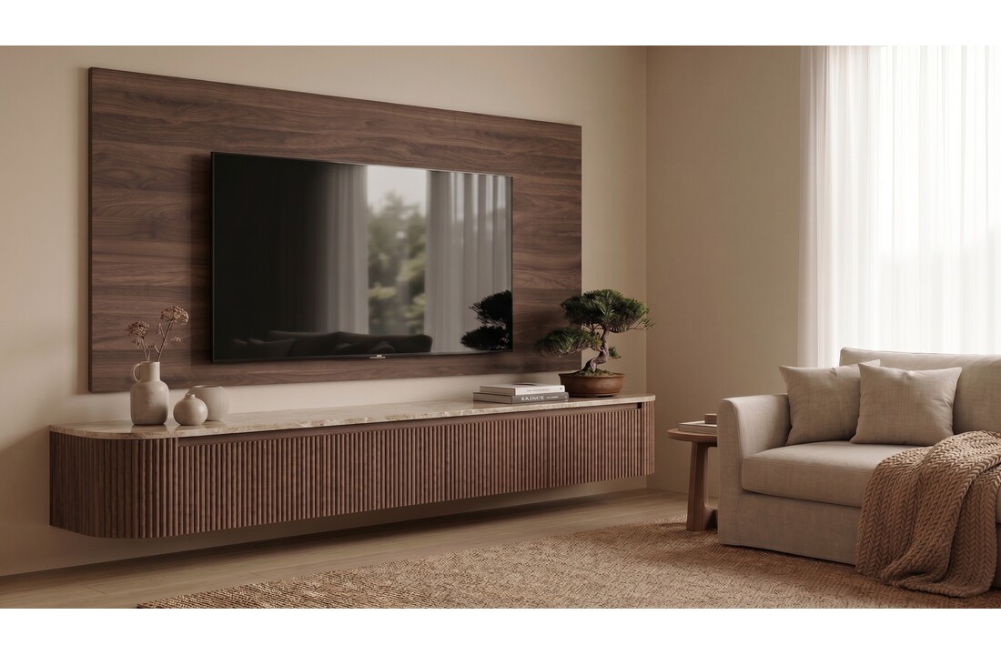TV-Decorplaat Walnoot - Portofino - L200 x H122 x D1.8 cm - Copy