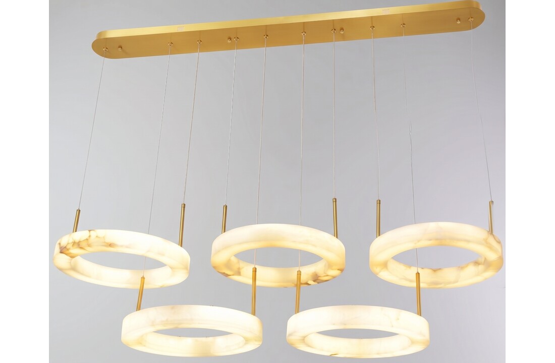 Hanglamp Solanas Alabaster Natuursteen - 5 x D40 cm