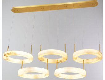 Hanglamp Solanas Alabaster Natuursteen - 5 x D40 cm
