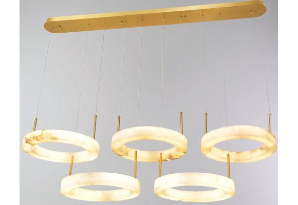 Hanglamp Solanas Alabaster Natuursteen - 5 x D40 cm