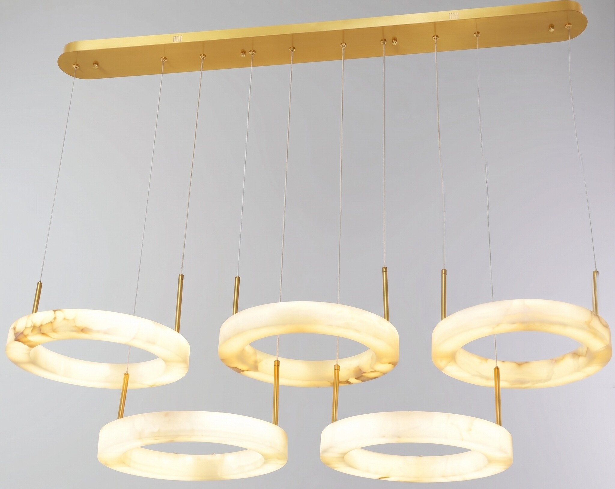 Hanglamp Solanas Alabaster Natuursteen - 5 x D40 cm