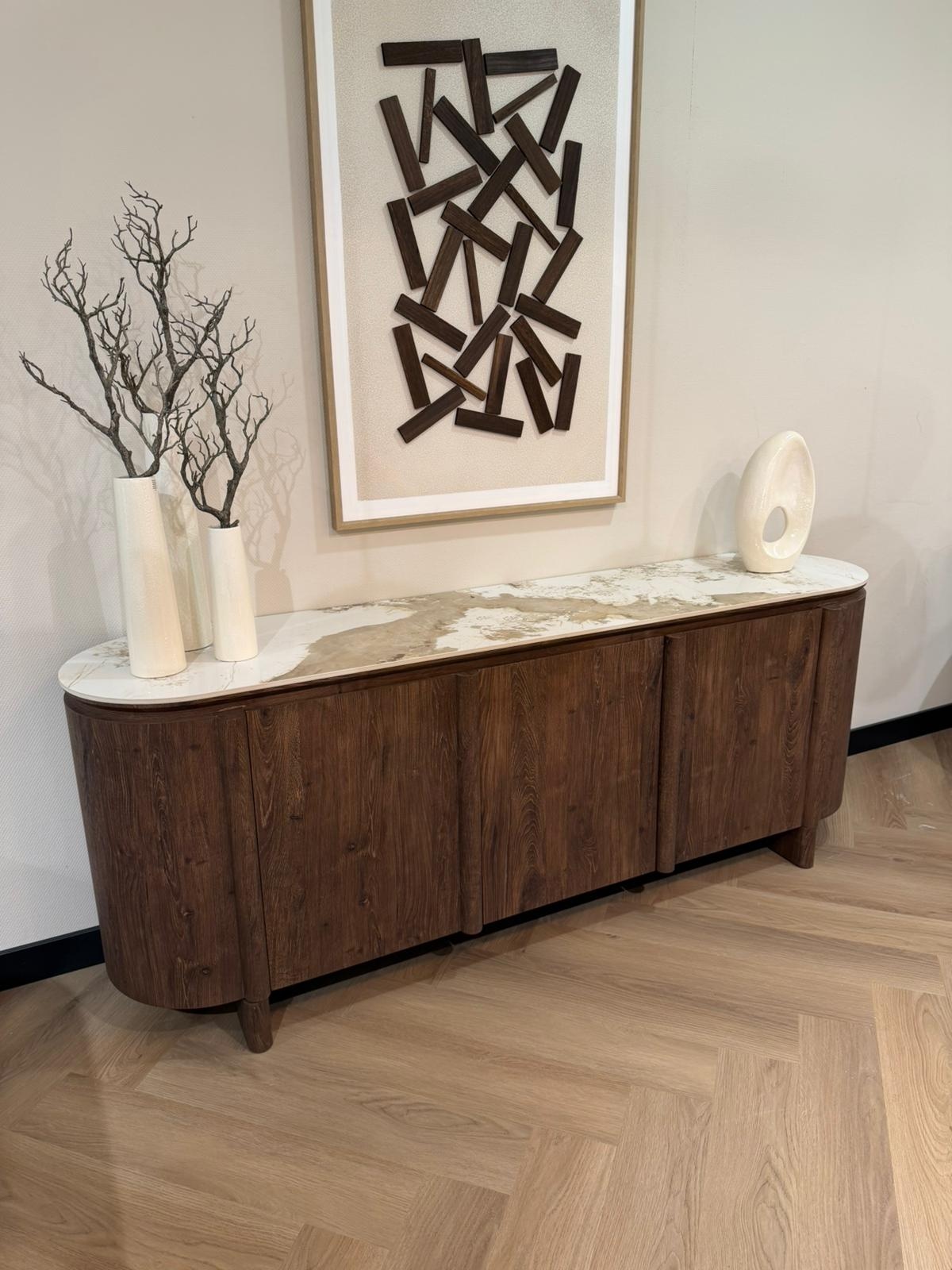Dressoir Palermo - Bruin - Keramiek - (Marmerlook)
