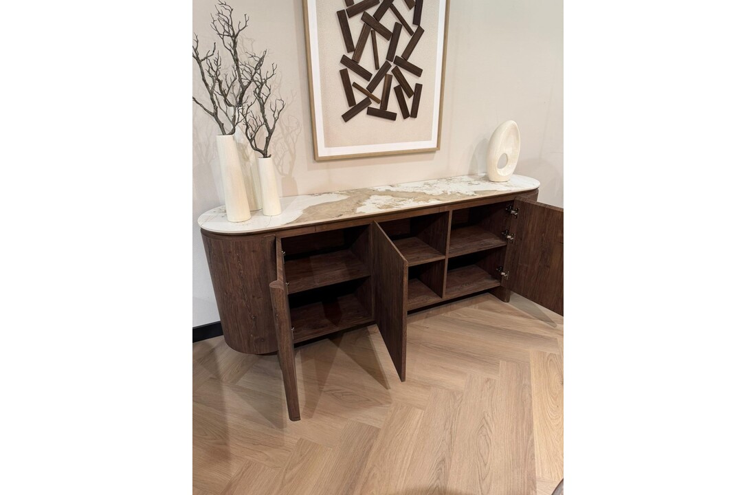 Dressoir Palermo - Bruin - Keramiek - (Marmerlook)