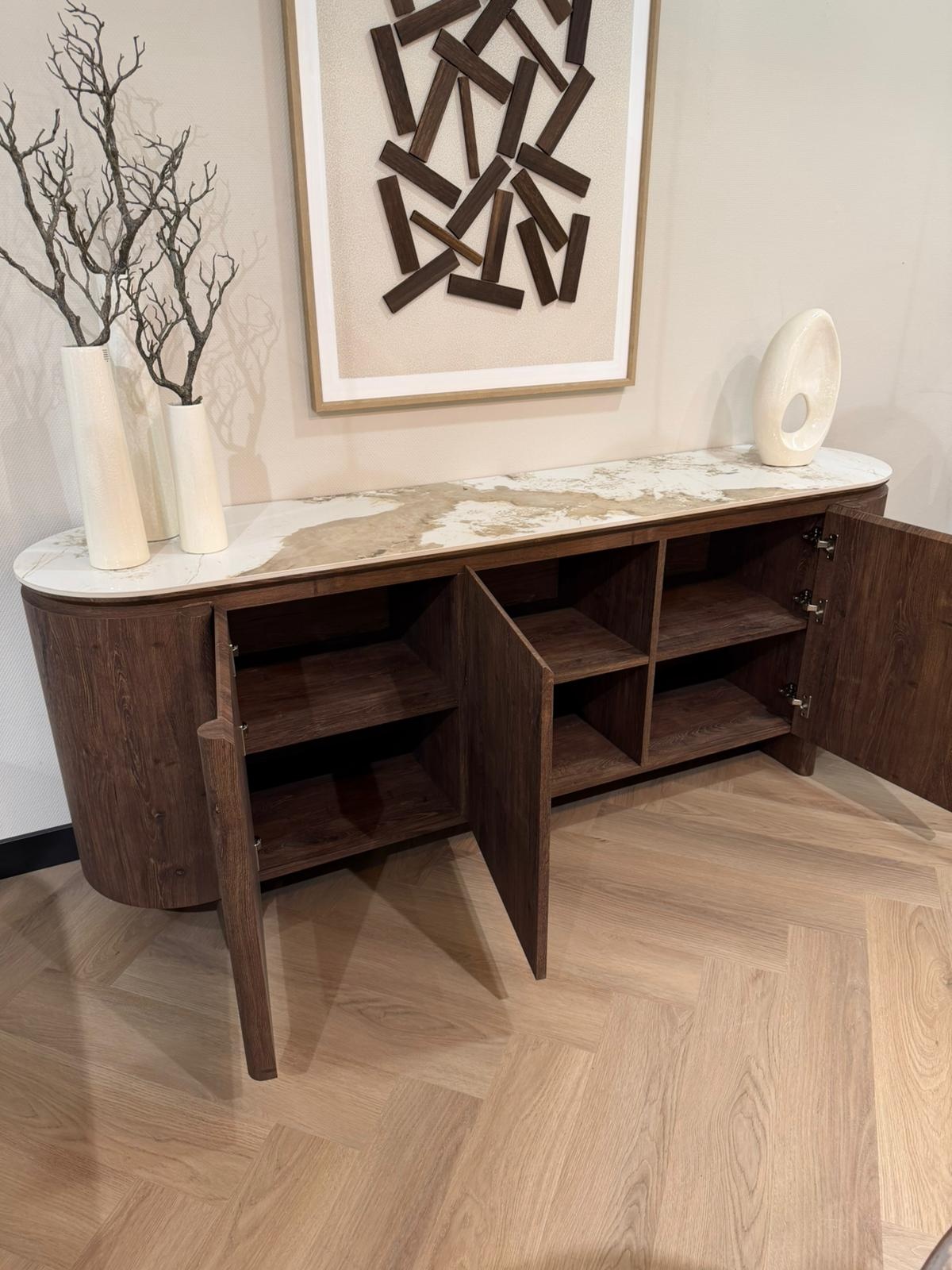 Dressoir Palermo - Bruin - Keramiek - (Marmerlook)