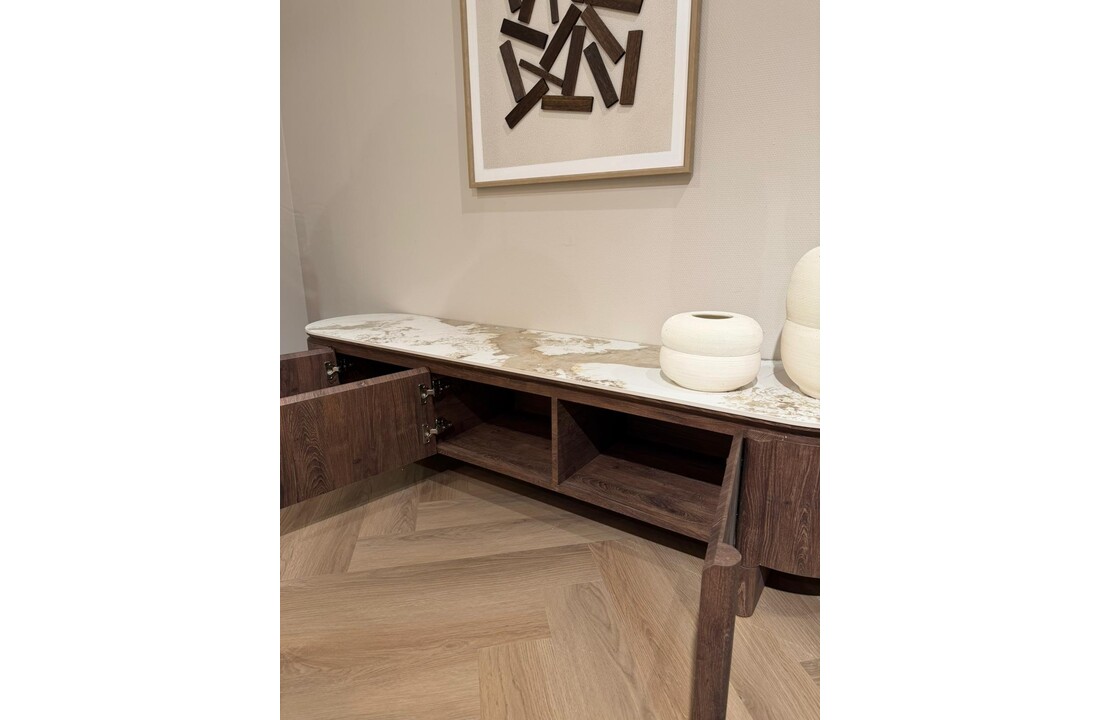 Tv-meubel Palermo - Bruin - Keramiek - (Marmerlook)