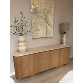 Dressoir - Atlanta - Travertin marmer | Eiken - L200 x B40 x H80 cm