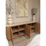 Dressoir - Atlanta - Travertin marmer | Eiken - L200 x B40 x H80 cm