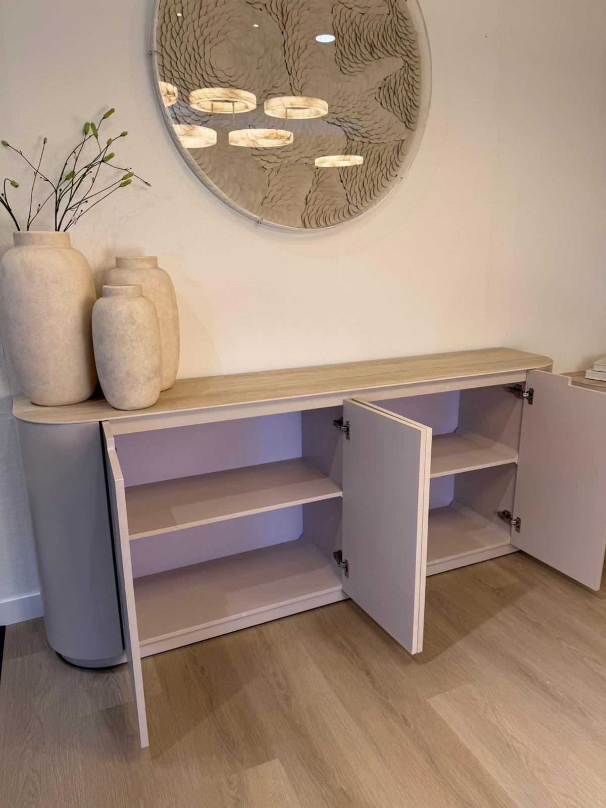Dressoir Staand Como - Mat Beige - Keramiek (travertin look) - 200x40x80 cm