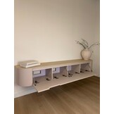 Tv-meubel Zwevend Como - Mat Beige - Keramiek (travertin look) - 200x36x30 cm