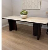 Eettafel Vento - Bruin Eiken - Keramiek (travertin look) - Rechthoekig