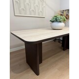 Eettafel Vento - Bruin Eiken - Keramiek (travertin look) - Rechthoekig