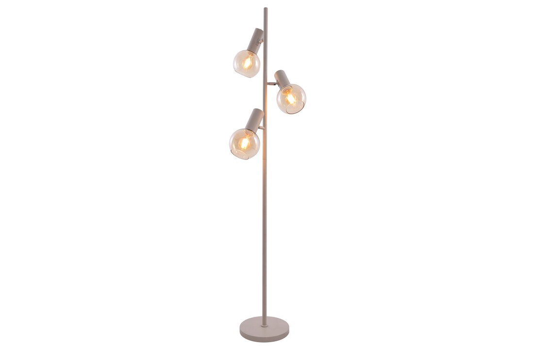 Vloerlamp Aura  - Beige - 3 lichts - Amber glas