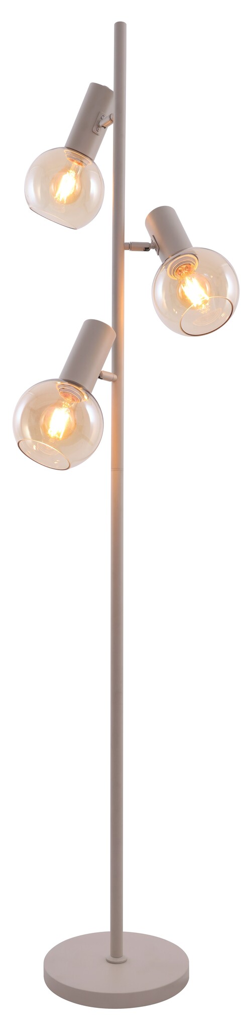 Vloerlamp Aura  - Beige - 3 lichts - Amber glas