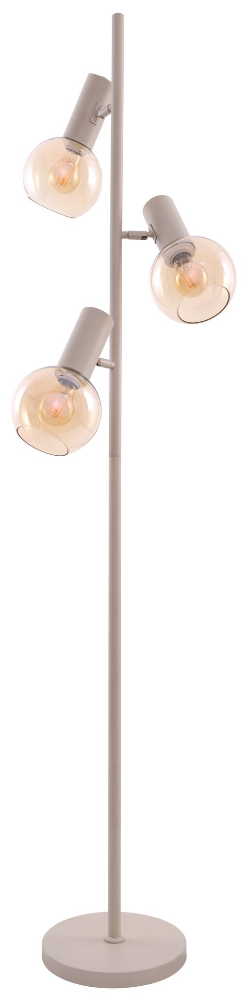 Vloerlamp Aura  - Beige - 3 lichts - Amber glas
