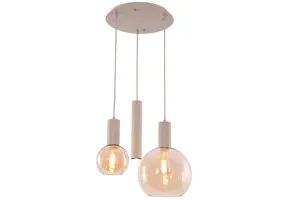 Hanglamp Aura  - Beige - 3 lichts - Rond