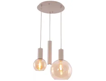 Hanglamp Aura  - Beige - 3 lichts - Rond