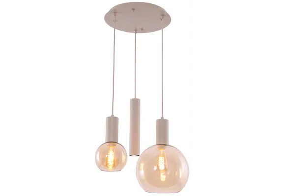 Hanglamp Aura  - Beige - 3 lichts - Rond
