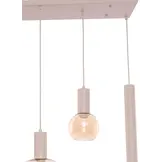 Hanglamp Aura  - Beige - 7 lichts  - Rechthoekig - Amber glas