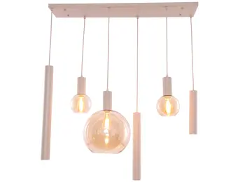 Hanglamp Aura  - Beige - 6 lichts - Rechthoekig