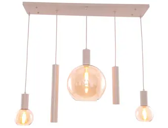 Hanglamp Aura  - Beige - 5 lichts - Rechthoekig