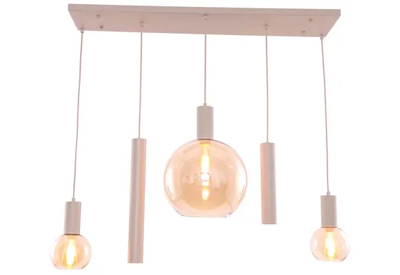 Hanglamp Aura  - Beige - 5 lichts - Rechthoekig